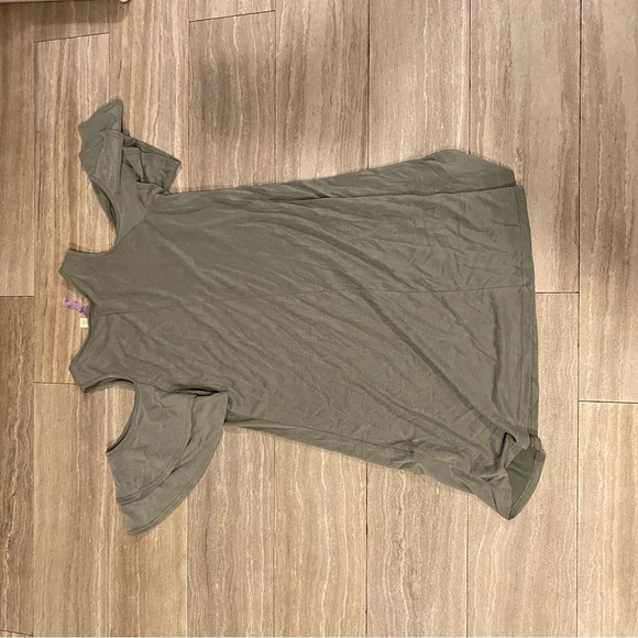 Alya Short Olive Army Green Dress SIze XSmall Cold Shoulder A-Line Dress Ruffle - Picture 4 of 5